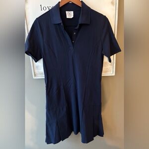 NWOT Navy Blue Drop Waist Tennis Dress. Short Sleeves & Pockets. Medium